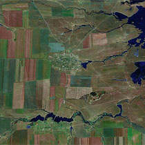 Фотография Яшалтинского района сделанная из космоса